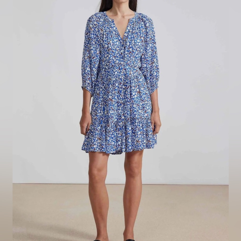 Apiece Apart Mini Mitte Dress In Piet Floral Blue